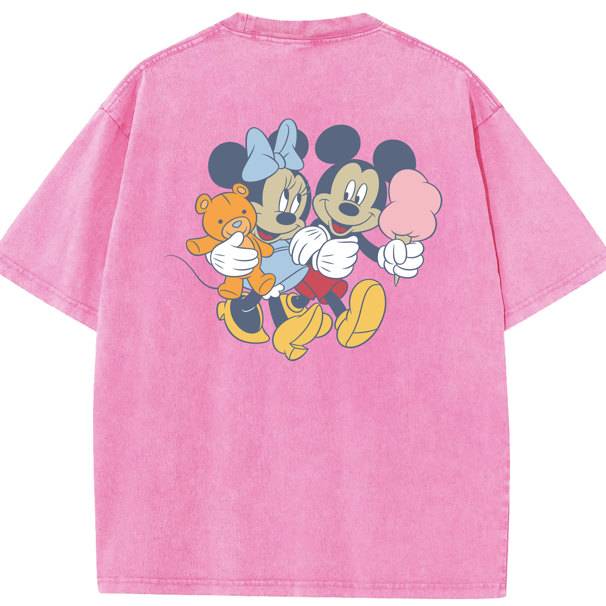 （画像用） ミッキーマウス Mickey Mouse 綿100% ヴィンテージ風 半袖Tシャツ（背面プリント）